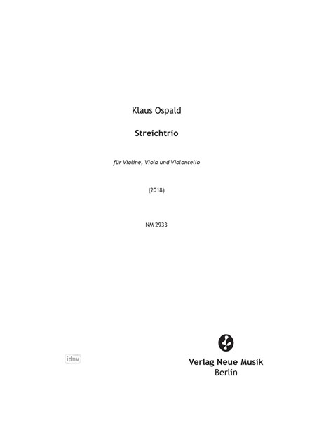Streichtrio für Violine, Viola, Violoncello (2018)