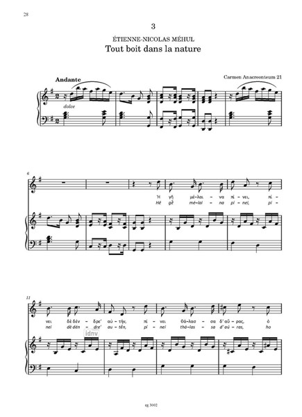 Neuf Odes d'Anacréon für Gesang und Harfe oder Klavier (1799, 1817) Neuf Odes d'Anacréon für Gesang und Harfe oder Klavier (1799, 1817)