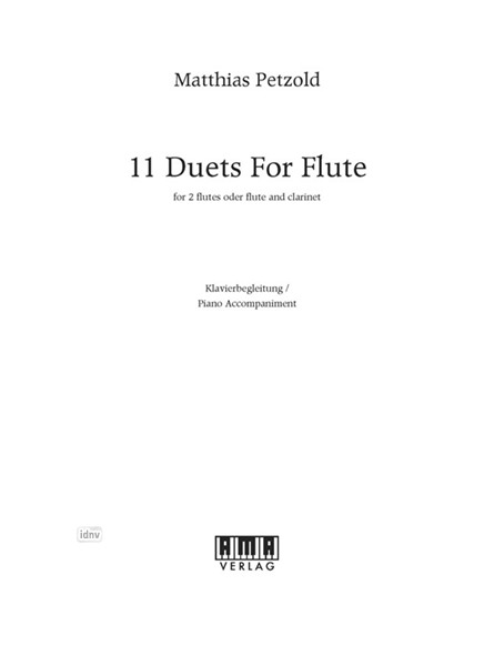 11 Duets for Flute - Klavierbegleitung für 2 Flöten oder Flöte und Klarinette und Klavier