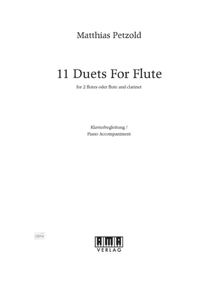 11 Duets for Flute - Klavierbegleitung für 2 Flöten oder Flöte und Klarinette und Klavier