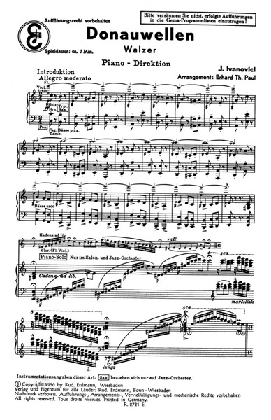Donauwellen für Salonorchester Donauwellen für Salonorchester