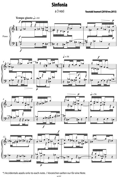Sinfonia a 3 voci für Klavier (2010/rev. 2015) Sinfonia a 3 voci für Klavier (2010/rev. 2015)