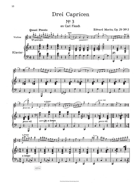 Drei Capricen für Violine und Klavier op. 29 Drei Capricen für Violine und Klavier op. 29