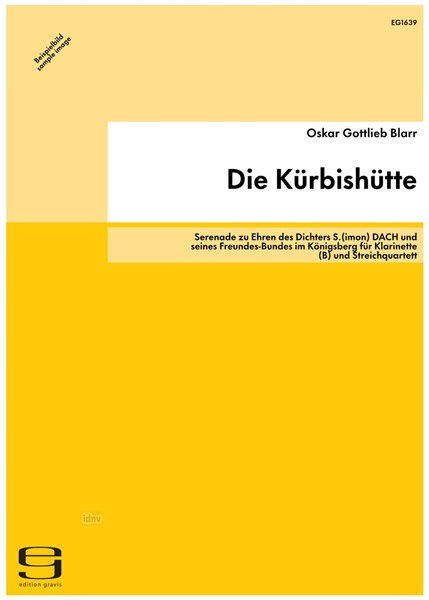 Die Kürbishütte für Klarinette (B) und Streichquartett (1982)