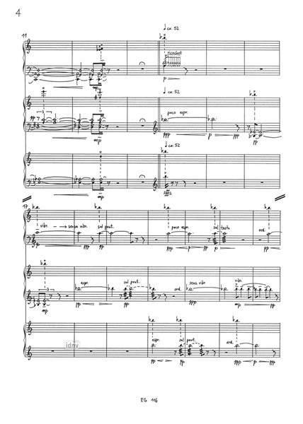 Y sobre los instantes ... für 3 Campanulen (Violoncelli) op. 47 (1986)