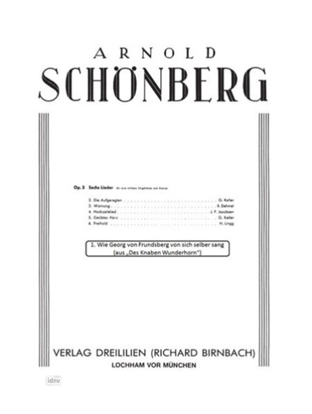 Wie Georg von Frundsberg von sich selber sang Op. 3 Nr.1 für Gesang und Klavier