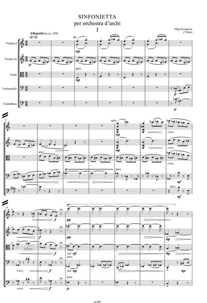 Sinfonietta für Streichorchester (1993) Sinfonietta für Streichorchester (1993)