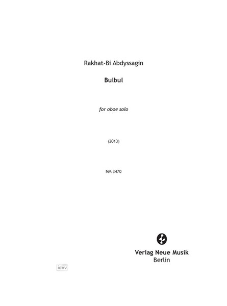Bulbul für Oboe solo (2013) Bulbul für Oboe solo (2013)