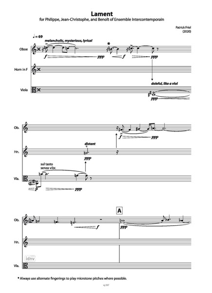 Lament für Oboe, Horn und Viola (2020) Lament für Oboe, Horn und Viola (2020)