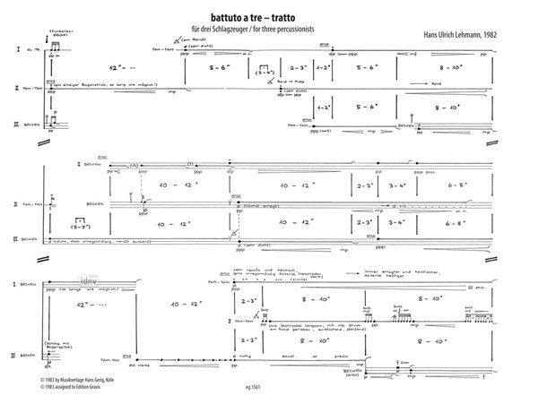battuto a tre–tratto für drei Schlagzeuger (1982) battuto a tre–tratto für drei Schlagzeuger (1982)