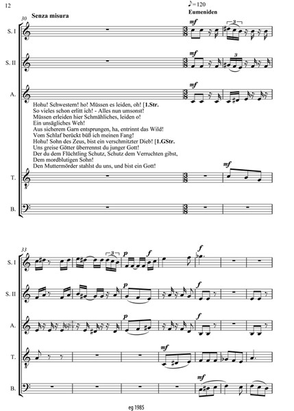 Eumeniden Für Vokalquintett Eumeniden Für Vokalquintett