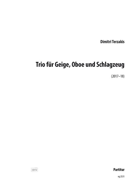 Trio für Geige, Oboe und Schlagzeug (2017-18)