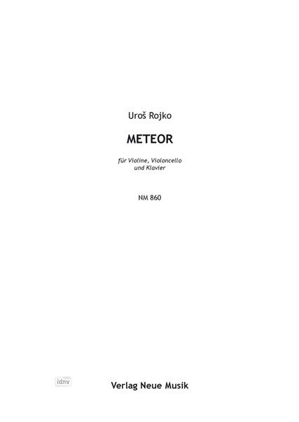 Meteor für Violine, Violoncello und Klavier