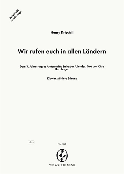 Wir rufen euch in allen Ländern für mittlere Stimme und Klavier Wir rufen euch in allen Ländern für mittlere Stimme und Klavier