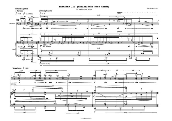 remnants III für Cello und Klavier (2021) remnants III für Cello und Klavier (2021)