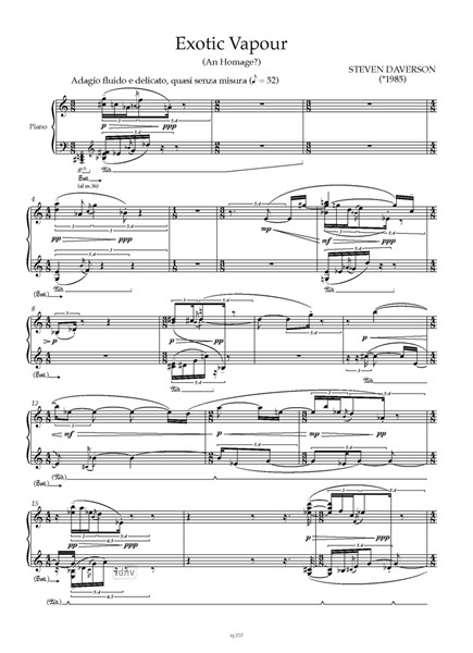 Exotic Vapour für Klavier (2008) Exotic Vapour für Klavier (2008)