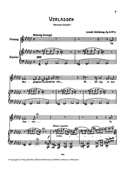 Verlassen Op. 6 Nr. 4 für Gesang und Klavier Verlassen Op. 6 Nr. 4 für Gesang und Klavier