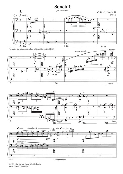 Sonett I op. 12 für Klavier solo