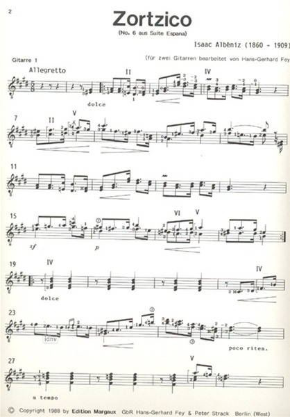 Zortzico für 2 Gitarren op. 165,N.6