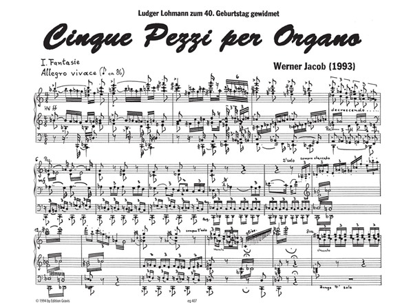 Cinque Pezzi für Orgel (1993) Cinque Pezzi für Orgel (1993)