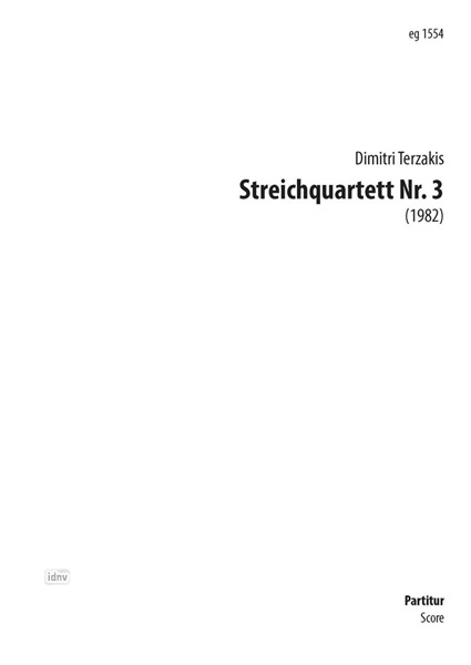 Streichquartett Nr. 3 für Streichquartett (1982)