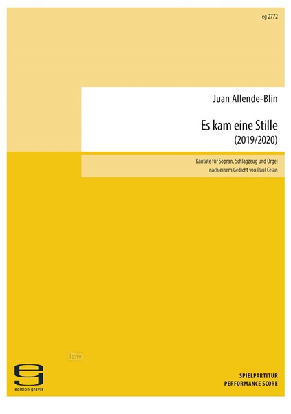 Es kam eine Stille für Sopran, Schlagzeug und Orgel (2019/20)