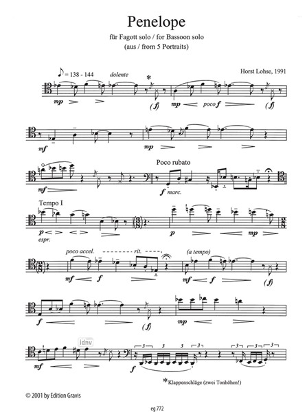 Penelope für Fagott solo (1991) Penelope für Fagott solo (1991)