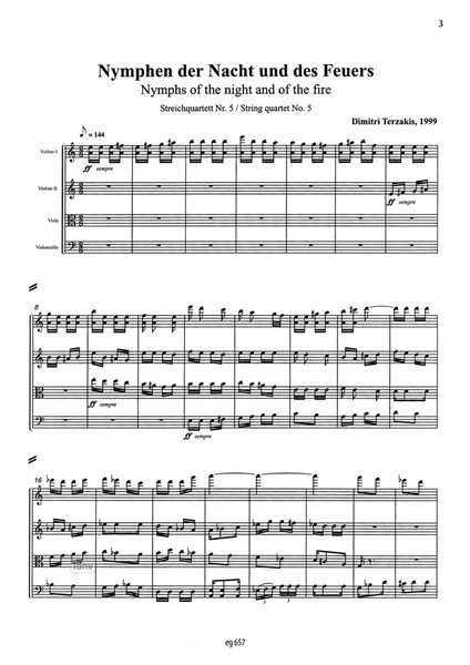 Streichquartett Nr. 5 für Streichquartett (1999) Streichquartett Nr. 5 für Streichquartett (1999)