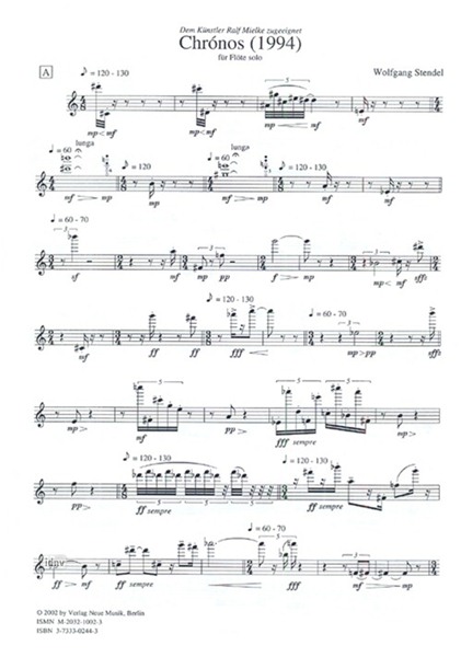 Chrónos für Flöte solo (1994) Chrónos für Flöte solo (1994)