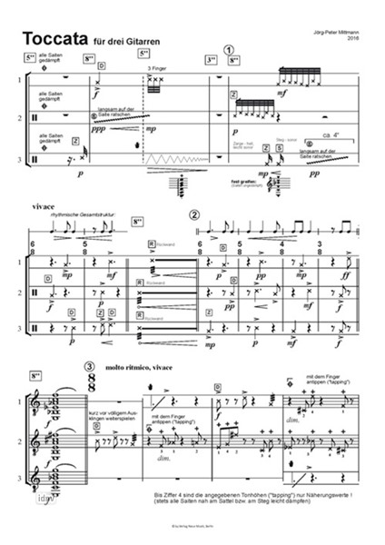 Toccata für drei Gitarren (2016) Toccata für drei Gitarren (2016)