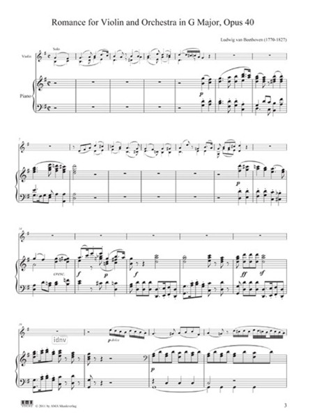 Romanze für Violine und Orchester G-Dur, opus 40 Romanze für Violine und Orchester G-Dur, opus 40