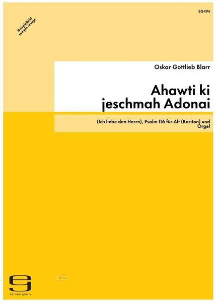 >Ahawti ki jeschmah Adonai< für Alt (Bariton) und Orgel (1995)