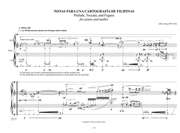 Notas para una cartografia de Filipinas für Klavier (2007/2012) Notas para una cartografia de Filipinas für Klavier (2007/2012)