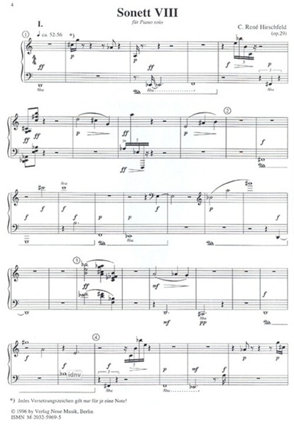 Sonett VIII op. 29 für Klavier solo (1996) Sonett VIII op. 29 für Klavier solo (1996)
