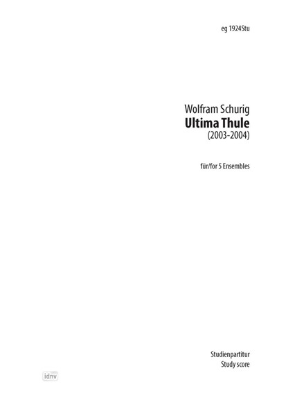 Ultima Thule Intérieur (mit gestrandetem Wal) für fünf Ensembles (2003-2004)