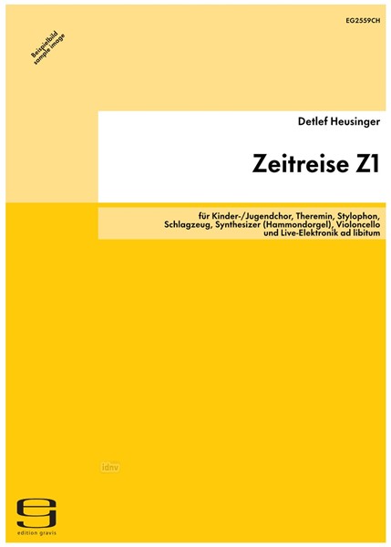 Zeitreise Z1 für Kinder-/Jugendchor, Theremin, Stylophon, Schlagzeug, Synthesizer (Hammondorgel), Violoncello und Live-Elektronik ad libitum (2018)