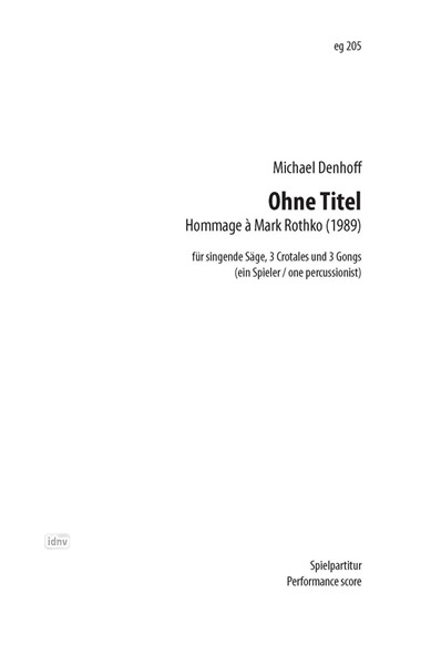 Ohne Titel für singende Säge (1989) Ohne Titel für singende Säge (1989)