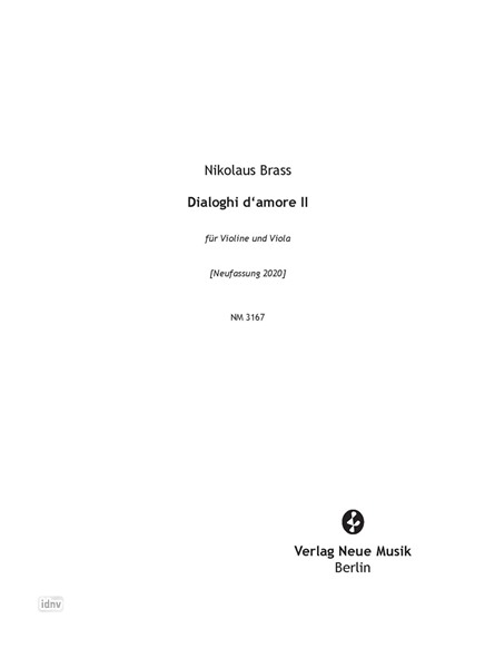 Dialoghi d'amore II für Violine und Viola (2020)