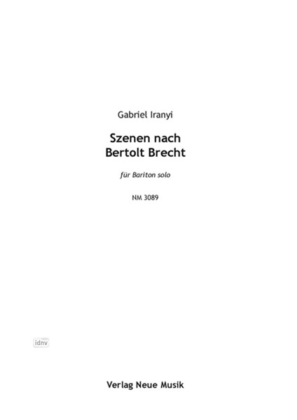 Szenen nach Bertolt Brecht für Bariton solo