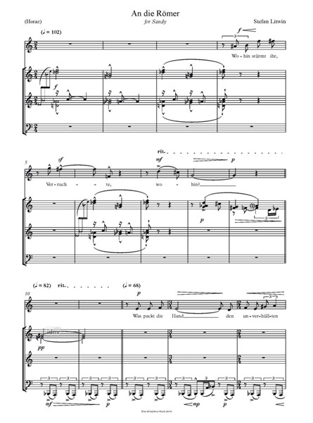 An die Römer für Stimme und Klavier (2022) An die Römer für Stimme und Klavier (2022)