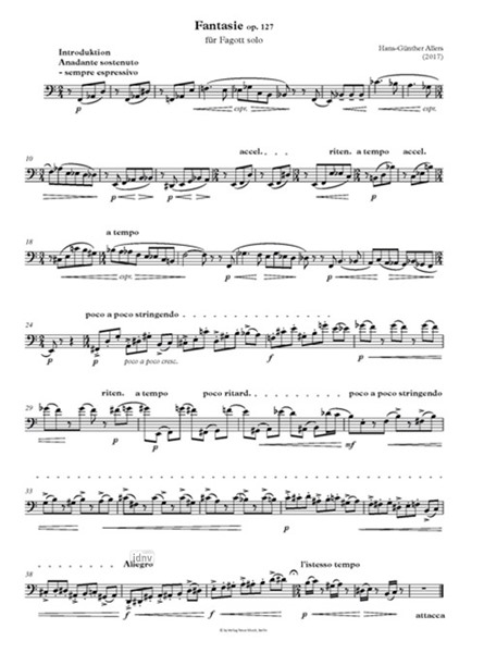 Fantasie für Fagott solo op. 127 (2017) Fantasie für Fagott solo op. 127 (2017)