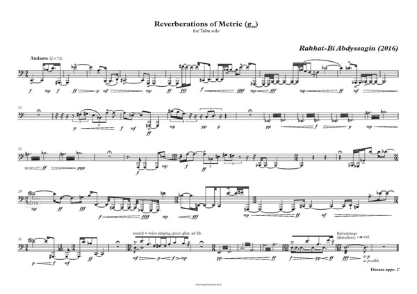 Reverberations of Metric für Tuba solo (2016) Reverberations of Metric für Tuba solo (2016)