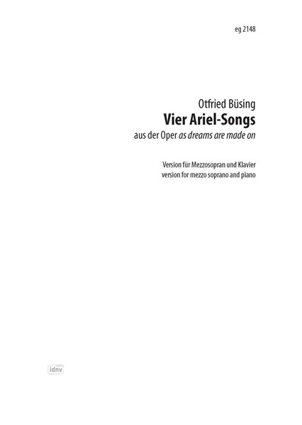Vier Ariel-Songs für Mezzosopran und Klavier (2007/2010)