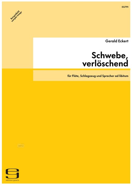 Schwebe, verlöschend für Flöte, Schlagzeug und Sprecher ad libitum (2001)