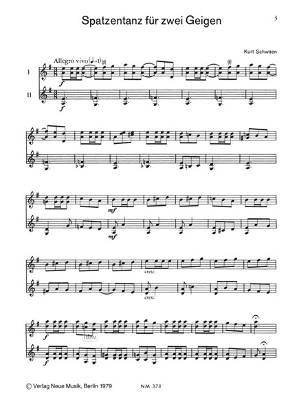 Spatzenmusik für 2, 3 und mehr Geigen Spatzenmusik für 2, 3 und mehr Geigen