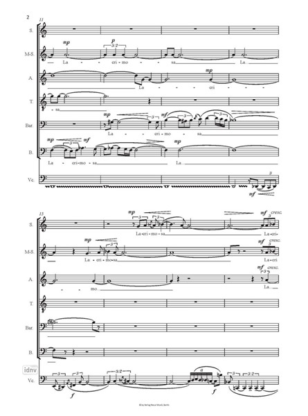 Lacrimosa für Vokalsextett und Violoncello (2021) Lacrimosa für Vokalsextett und Violoncello (2021)