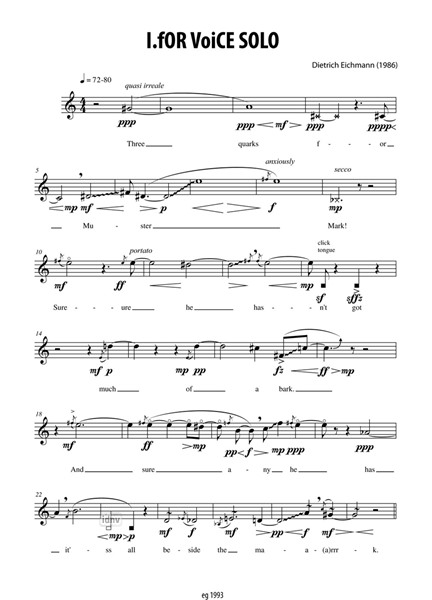I. fOR VoiCE SOLO / II. FortaperecordeR für Mezzosopran und Zuspielung I. fOR VoiCE SOLO / II. FortaperecordeR für Mezzosopran und Zuspielung