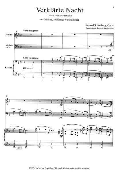 Verklärte Nacht Op. 4 für Streichtrio Verklärte Nacht Op. 4 für Streichtrio