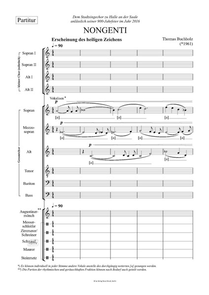 Nongenti für gemischten Chor und aktives Handwerk (2015) Nongenti für gemischten Chor und aktives Handwerk (2015)