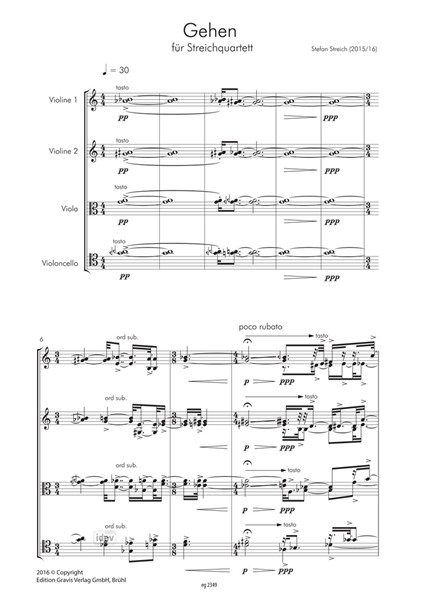 Gehen für Streichquartett (2015/16) Gehen für Streichquartett (2015/16)